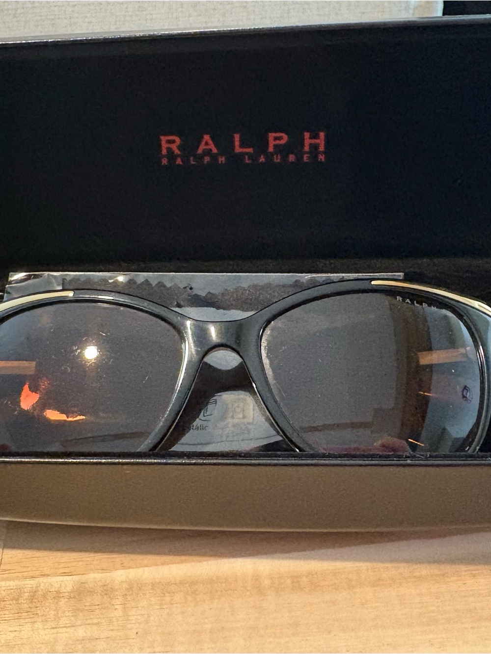 Ralph Lauren Black Sunglasses with Subtle Gold Accents